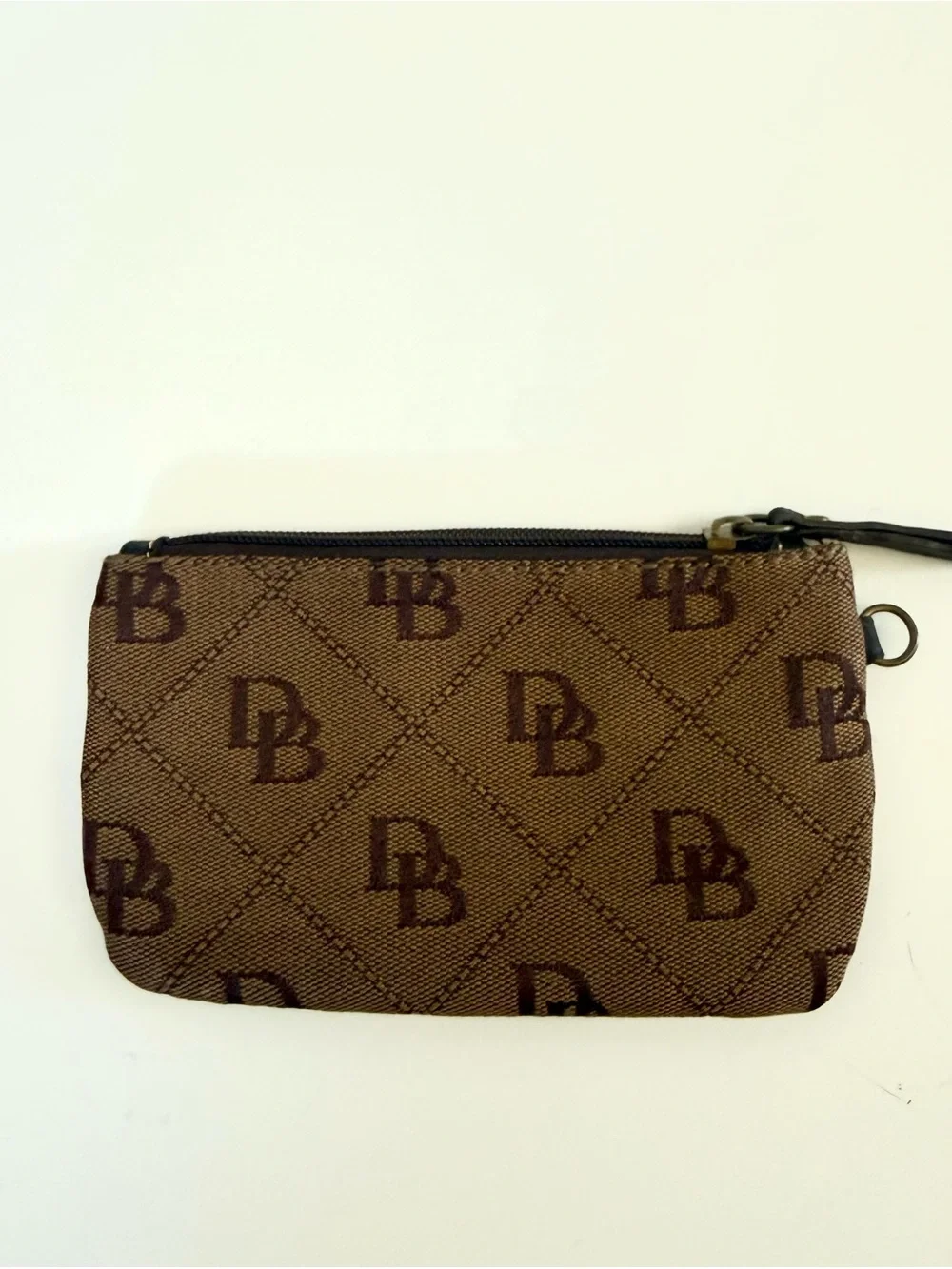 Dooney & Bourke Coin Purse Wallet Signature Logo Small Wristlet Credit Card 90s